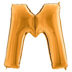 M Harf Grabo Altın Folyo Balon 102 cm