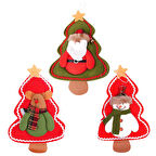 Yılbaşı Çam Ağaçlı Noel Baba - Kardan Adam - Geyik Süs Seti