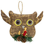 Yılbaşı Çam Ağacı Süsü Kahverengi Baykuş 15 cm