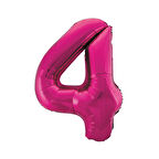 4 Rakam Pembe Folyo Balon 40 cm