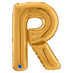 R Harf Grabo Altın Folyo Balon 66 cm
