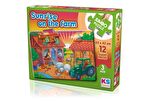 KS Games 12 Parça Jumbo Puzzle Sunrise On The Farm Lisanslı Ürün