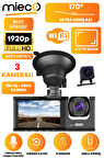 1S Wifi/1920P FHD/170° Ultra Geniş Açı/Gece görüşü ve G-Sensörü/ 3 Kameralı Araç Kamerası (2025)
