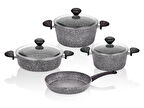Taç Stone 7 Parça Tencere Tava Seti Gri