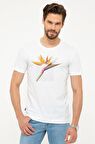 Beyaz Slim Fit Bisiklet Yaka T-Shirt