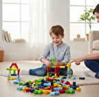 Boru Lego Bloklar - 72 Parça Renkli Eğitici Borulu Lego Oyuncak Seti (3+ Yaş)