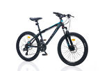 CORELLİ FELİX 1.2 ERKEK DAĞ BİSİKLETİ 304H HD 24 JANT 21 VİTES SİYAH TURKUAZ GRİ