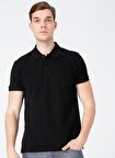 Fabrika Comfort Polo Yaka Düz Siyah Erkek T-Shirt NOBRO K CEPLI