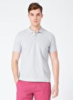 Polo Yaka Düz Gri Erkek T-Shirt NOBRO K CEPSIZ