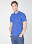 Fabrika Polo Yaka Düz İndigo Erkek T-Shirt LEGOLAS Y