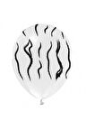 Çepeçevre Zebra Baskılı Beyaz Balon 10'lu 