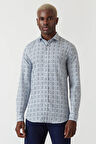 Bisse Erkek Slim Fit Uzun Kollu Desenli Spor Gömlek LACİ GM22Y221153_C39