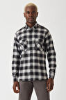 Bisse Erkek Regular Fit Uzun Kollu Flanel Gömlek SIYAH GM22K222083_E99