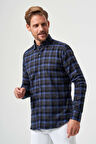 Bisse Regular Fit Lacivert Flanel Erkek Gömlek GM22K222100_D39