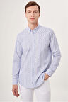 Bisse Regular Fit Mavi Çizgili Spor Erkek Gömlek GM23Y231030_D35