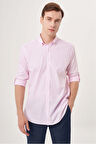 Bisse Regular Fit Paşa Yaka Pembe Spor Erkek Gömlek GM23Y231040_D29