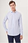 Bisse Regular Fit Kol İçi Apoletli Açık Mavi Erkek Gömlek GM23Y231096_D33