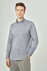 Bisse Regular Fit Paşa Yaka Kol İçi Apoletli Gri Erkek Gömlek GM23Y231146_D55