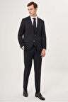 Bisse Comfort Fit Mono Yaka Drop 6 Çift Yırtmaçlı Siyah Erkek Takım Elbise PTK23YNOS001_D99