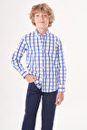 Bisse Regular Fit Yaka Düğmeli Lacivert Erkek Çocuk Gömlek GM23Y231169_D39
