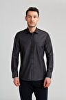 Bisse Regular Fit Paşa Yaka Kol İçi Apoletli Antrasit Erkek Gömlek GM23K232043_D58
