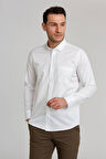 Bisse Regular Fit Paşa Yaka Beyaz Spor Erkek Gömlek GM23K232067_D01