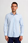 Bisse Regular Fit İtalyan Yaka Mavi Klasik Erkek Gömlek GM23K232070_D35