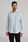 Bisse Regular Fit İtalyan Yaka Kareli Mavi Erkek Gömlek GM23K232072_D35