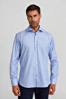 Bisse Regular Fit İtalyan Yaka Mavi Erkek Gömlek PLTG009_D35