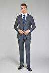 Bisse Mono Yaka, Çift Yırtmaçlı, Slim Fit Gri 6 Drop Erkek Takım Elbise  PTK24K24213_D55