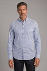 Bisse Mavi Regular Fit Cepsiz Uzun Paşa Yaka Gömlek BSGMEKS26304_E35