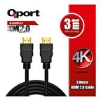 QPORT Q-HDMI32 4K 3m HDMI 2.0 v KABLO 3 METRE HDMI KABLO