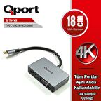QPORT Q-THV2 TYPE-C=>HDMI+VGA ÇEVİRİCİ