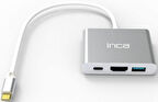 Inca ITPC-04T Tip-C=>Hdmi+USB3.0+Pd(100W) Çevirici (Giriş:Usb Type-C => Çıkış:Hdmi+Usb3.0+Pd)