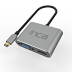 Inca ITPC-06T  15cm Tip-C=>HDMI+VGA+USB hub