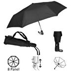 Zeus&Co. Siyah Tam Otomatik Açılır Kapanı Rüzgarda Kırılmayan Şemsiye