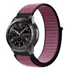 E2M Huawei Watch 20mm KRD-03 Hasır Bordo Kordon 