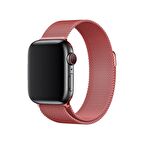 E2M Apple Watch Uyumlu 38-40mm KRD-01 Metal Hasır Koyu Pembe Kordon 