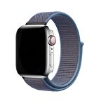 E2M APPLE WATCH 42-44M-45-49M KRD-03 HASIR KANVAS MAVİ K