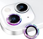 Binano Iphone 13/13 Mini Taşlı Gökkuşağı Kamera Ko