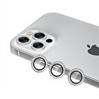 Binano Iphone 12 Pro Max Taşlı Silver Kamera Koruy
