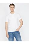 Erkek Beyaz Polo Yaka Kısa Kollu T-Shirt 9YAM11490LK