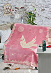 Komfort Home Akrilik-Pamuklu Leylek 100x120 cm Bebek Battaniyesi Pembe