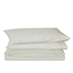 Komfort Home Çift Kişilik Çizgili Pamuk Saten Nevresim Seti / Krem