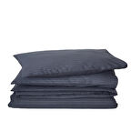 Komfort Home Battal Boy Çizgili Pamuk Saten Nevresim Seti / Antrasit