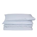 Komfort Home Battal Boy Çizgili Pamuk Saten Nevresim Seti / Açık Gri