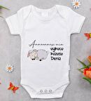 BK Kids İsimli Anneannesi'nin Uykucu Kuzusu Tasarımlı Bebek Body Zıbın - Model 1