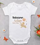 BK Kids İsimli Babasının Aslanı Tasarımlı Bebek Body Zıbın - Model 1