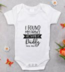 BK Kids İsimli His Name Is Daddy Tasarımlı Bebek Body Zıbın - Model 1