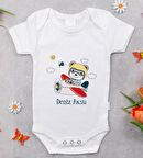 BK Kids İsimli Sevimli Pilot Tasarımlı Bebek Body Zıbın - Model 1